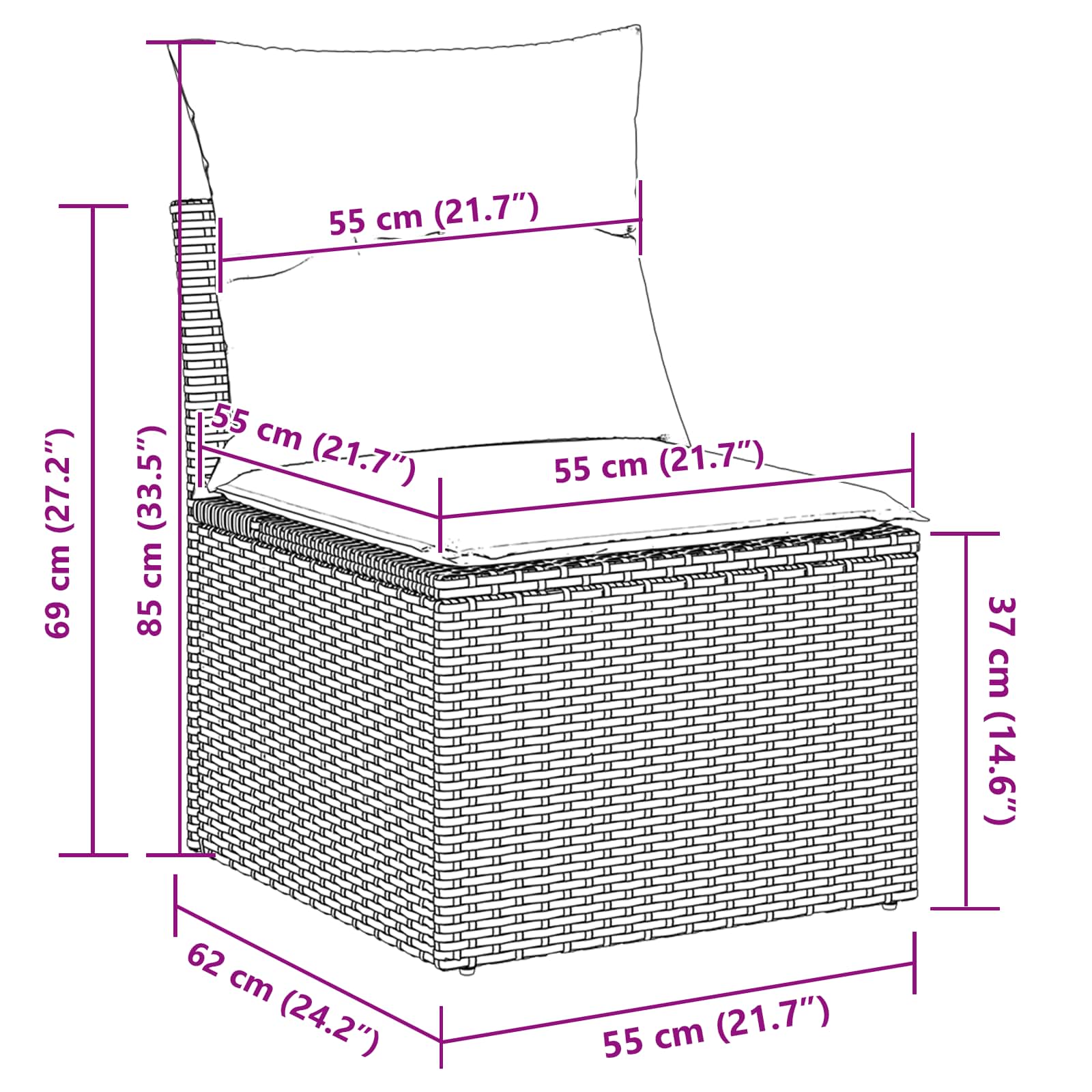 Gartensofa-set mit Kissen 10 pcs Beige und Hellgrau