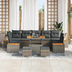 Gartensofa-set mit Kissen 10 pcs Grau