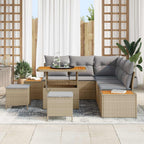 Gartensofa-set mit Kissen 8 pcs Beige und Hellgrau