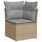 Gartensofa-set mit Kissen 9 pcs Beige und Hellgrau