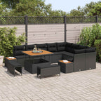 Gartensofa-set mit Kissen 12 pcs Schwarz