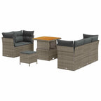 Garten-Sofa-Set mit Kissen mit Speicher 8 pcs Grau
