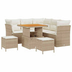 Garten-Sofa-Set mit Kissen mit Speicher 8 pcs Beige und Creme