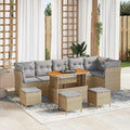 Garten-Sofa-Set mit Kissen 10 pcs Beige und Hellgrau