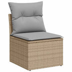 Garten-Sofa-Set mit Kissen 8 pcs Beige und Hellgrau