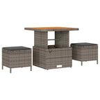 Garten-Sofa-Set mit Kissen mit Speicher 10 pcs Grau
