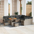 Gartensofa-set mit Kissen 12 pcs Grau Poly-Rattan
