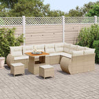 Garten-Sofa-Set mit Kissen mit Speicher 12 pcs Beige und Creme