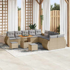 Garten-Sofa-Set mit Kissen mit Kissen 13 pcs Beige und Hellgrau