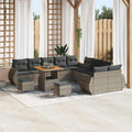 Garten-Sofa-Set mit Kissen mit Speicher 13 pcs Grau