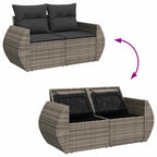 Garten-Sofa-Set mit Kissen mit Speicher 13 pcs Grau