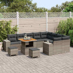 Garten-Sofa-Set mit Kissen mit Speicher mit Kissen 12 pcs Grau