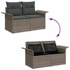 Garten-Sofa-Set mit Kissen mit Speicher mit Kissen 10 pcs Grau