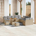Garten-Sofa-Set mit Kissen 13 pcs Beige und Hellgrau