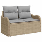 Garten-Sofa-Set mit Kissen mit Kissen 8 pcs Beige und Hellgrau