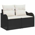 Garten-Sofa-Set mit Kissen 11 pcs Schwarz und Creme