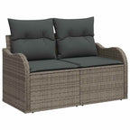 Garten-Sofa-Set mit Kissen mit Speicher 11 pcs Grau