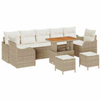 Garten-Sofa-Set mit Kissen mit Speicher 10 pcs Beige und Creme