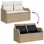 Garten-Sofa-Set mit Kissen mit Speicher 10 pcs Beige und Creme