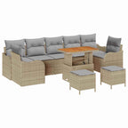 Garten-Sofa-Set mit Kissen 10 pcs Beige und Hellgrau