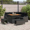 Garten-Sofa-Set mit Kissen mit Speicher 8 pcs Schwarz