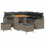 Garten-Sofa-Set mit Kissen mit Speicher mit Kissen 8 pcs Grau
