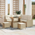 Garten-Sofa-Set mit Kissen mit Speicher 8 pcs Beige und Creme