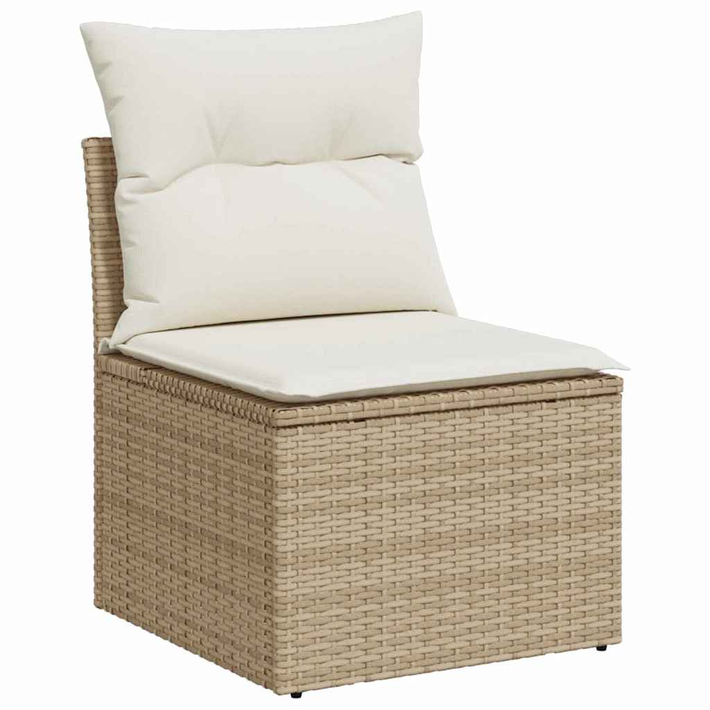 Garten-Sofa-Set mit Kissen mit Speicher 8 pcs Beige und Creme