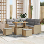 Garten-Sofa-Set mit Kissen mit Kissen 8 pcs Beige und Hellgrau