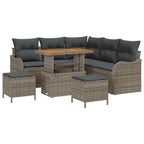 Garten-Sofa-Set mit Kissen mit Speicher mit Kissen 8 pcs Grau