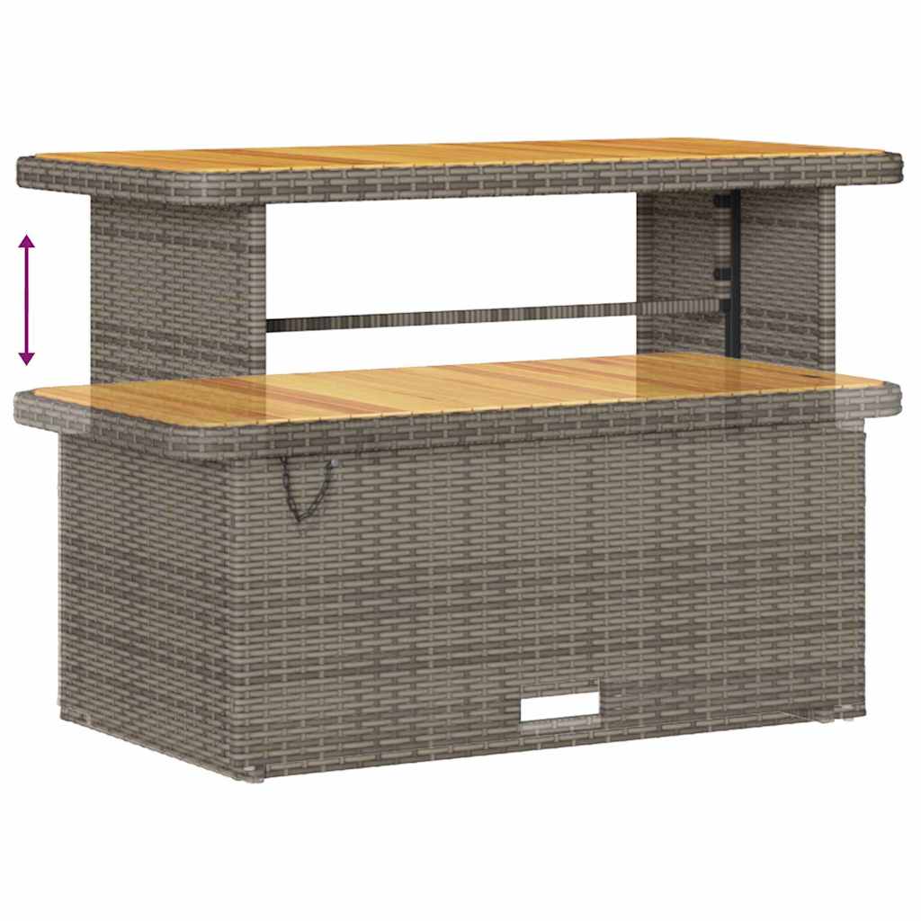 Garten-Sofa-Set mit Kissen mit Speicher mit Kissen 9 pcs Grau