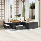 Garten-Sofa-Set mit Kissen 13 pcs Schwarz und Creme