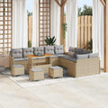 Garten-Sofa-Set mit Kissen 14 pcs Beige und Hellgrau