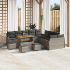Garten-Sofa-Set mit Kissen mit Speicher 14 pcs Grau