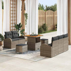 Garten-Sofa-Set mit Kissen mit Speicher mit Kissen 8 pcs Grau