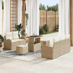 Garten-Sofa-Set mit Kissen mit Speicher 8 pcs Beige und Creme