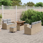 Garten-Sofa-Set mit Kissen mit Kissen 8 pcs Beige und Hellgrau