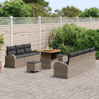 Garten-Sofa-Set mit Kissen mit Speicher mit Kissen 10 pcs Grau