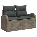 Garten-Sofa-Set mit Kissen mit Speicher mit Kissen 10 pcs Grau