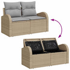 Garten-Sofa-Set mit Kissen mit Kissen 11 pcs Beige und Hellgrau