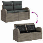 Garten-Sofa-Set mit Kissen mit Speicher 11 pcs Grau