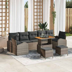 Garten-Sofa-Set mit Kissen mit Speicher mit Kissen 10 pcs Grau