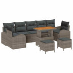 Garten-Sofa-Set mit Kissen mit Speicher mit Kissen 10 pcs Grau