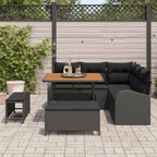 Garten-Sofa-Set mit Kissen mit Speicher 8 pcs Schwarz