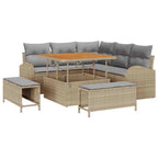 Garten-Sofa-Set mit Kissen 8 pcs Beige und Hellgrau