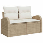 Garten-Sofa-Set mit Kissen mit Speicher 8 pcs Beige und Creme