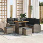 Garten-Sofa-Set mit Kissen mit Speicher 8 pcs Grau