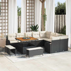 Garten-Sofa-Set mit Kissen 12 pcs Schwarz und Creme