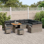 Garten-Sofa-Set mit Kissen mit Speicher 12 pcs Grau