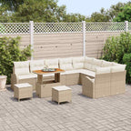 Garten-Sofa-Set mit Kissen mit Speicher 12 pcs Beige und Creme